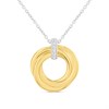 TI SENTO Silver Gold Plated 3972ZY/42 Twisted CZ Necklace - F6994