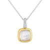 TI SENTO Silver Gold Plated 6829MW Mother Of Pearl Square CZ Necklace - F6996