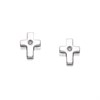 D For Diamond Silver Diamond Cross Children's Stud Earrings - F7302