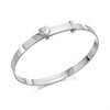 D For Diamond Silver Diamond Set Heart Expandable Baby Bangle - F7304