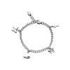 D For Diamond Silver Diamond Set Children's Charm Bracelet - F7306