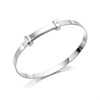 D For Diamond Silver Diamond Set Expandable Baby Bangle - F7308