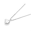 D For Diamond Silver Diamond Set Children's Heart Locket - F7311