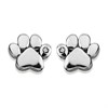 D For Diamond Silver Diamond Paw Print Stud Earrings - F7327