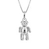 D For Diamond Silver Teddy Bear Necklace - F7330