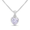 D4D Silver Diamond February Birth Crystal Necklace - F7338