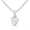 D4D Silver Diamond April Birth Crystal Necklace - F7340