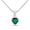 D4D Silver Diamond May Birth Crystal Necklace - F7341