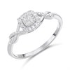 Silver Lab Grown Diamond Cushion Cluster Ring - F9705