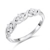 Silver Lab Grown Diamond Cluster Kiss Eternity Ring 20 points - F9707