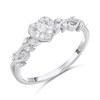 Silver Lab Grown Diamond Cluster Heart Ring - F9708