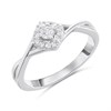 Silver Lab Grown Diamond Halo Ring-20pts - F9715