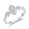 Silver Lab Grown Diamond Halo Marquise Ring - F9716