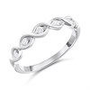 Silver Lab Grown Diamond Five Stone Ring - F9720