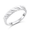 Silver Lab Grown Diamond Twist Ring - F9721