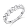 Silver Lab Grown Diamond Woven Ring - F9724