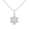 Silver Lab Grown Diamond Flower Necklace - F9802