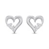 Silver 1/10ct Lab Grown Diamond Heart Stud Earrings - F9805