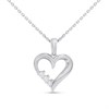 Silver 1/10ct Lab Grown Diamond Heart Necklace - F9806