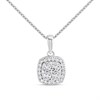Silver 1/10ct Lab Grown Diamond Cushion Necklace - F9808