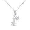 Silver Lab Grown Diamond Floral Necklace - F9813