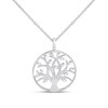 Silver Lab Grown Diamond Tree of Life Necklace - F9816
