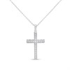 Silver 0.11ct Lab Grown Diamond Cross And Chain - F9817