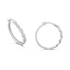 Silver 1/10ct Lab Grown Diamond Round Hoop Earrings - F9819