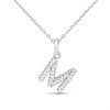 Silver Lab Grown Diamond Initial Necklace- M - F9824