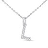 Silver Lab Grown Diamond Initial Necklace- L - F9826