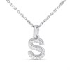 Silver Lab Grown Diamond Initial Necklace- S - F9827