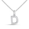 Silver Lab Grown Diamond Initial Necklace- D - F9835