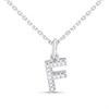 Silver Lab Grown Diamond Initial Necklace- F - F9836