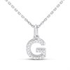 Silver Lab Grown Diamond Initial Necklace- G - F9837