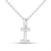 Silver Lab Grown Diamond Initial Necklace- I - F9839