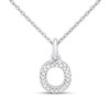 Silver Lab Grown Diamond Initial Necklace- O - F9842