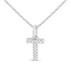 Silver Lab Grown Diamond Initial Necklace- T - F9845