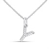 Silver Lab Grown Diamond Initial Necklace- Y - F9850