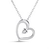 Silver Lab Grown Diamond Floating Heart Pendant - F9854