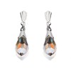 Silver Teardrop Crystal Andralok Drop Earrings - 21mm drop - F9909