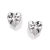 Silver Heart Cubic Zirconia Andralok Earrings - 5mm - F9920