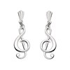 Silver Treble Clef Andralok Drop Earrings - 24mm drop - F9980