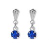 Silver Blue Crystal Andralok Drop Earrings - 13mm drop - F9999