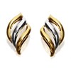 9ct Gold Two Colour Triple Band Stud Earrings - 20mm - G0111