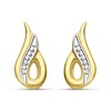 9ct Gold Two Colour Loop Stud Earrings - 10mm - G0120