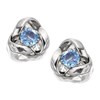 9ct White Gold Blue Topaz Knot Earrings - 7mm - EXCLUSIVE - G0216
