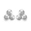 9ct White Gold Trefoil Stud Earrings - 3mm - G0262