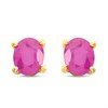 9ct Gold 5x4mm Ruby Stud Earrings - G0290