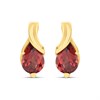 9ct Gold Swirl Garnet Stud Earrings - G0293