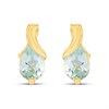 9ct Gold Swirl Blue Topaz Stud Earrings - G0296